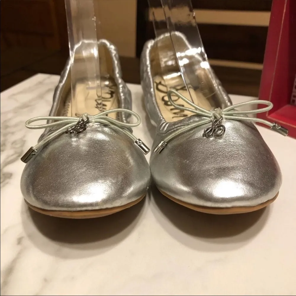 Sam Edelman Felicia Silver Ballet Flats Size 4 - Image 3