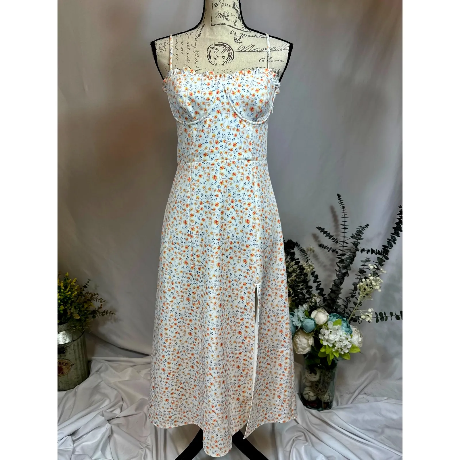 French Connection Camille Sleeveless Floral Midi Dress 6 - Image 8