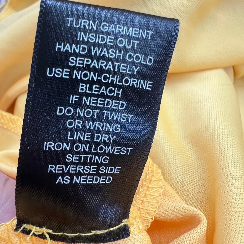 Trixxi Babydoll Floral Print Tiered Mini Dress Smocked Back Yellow Size Medium N - Image 10