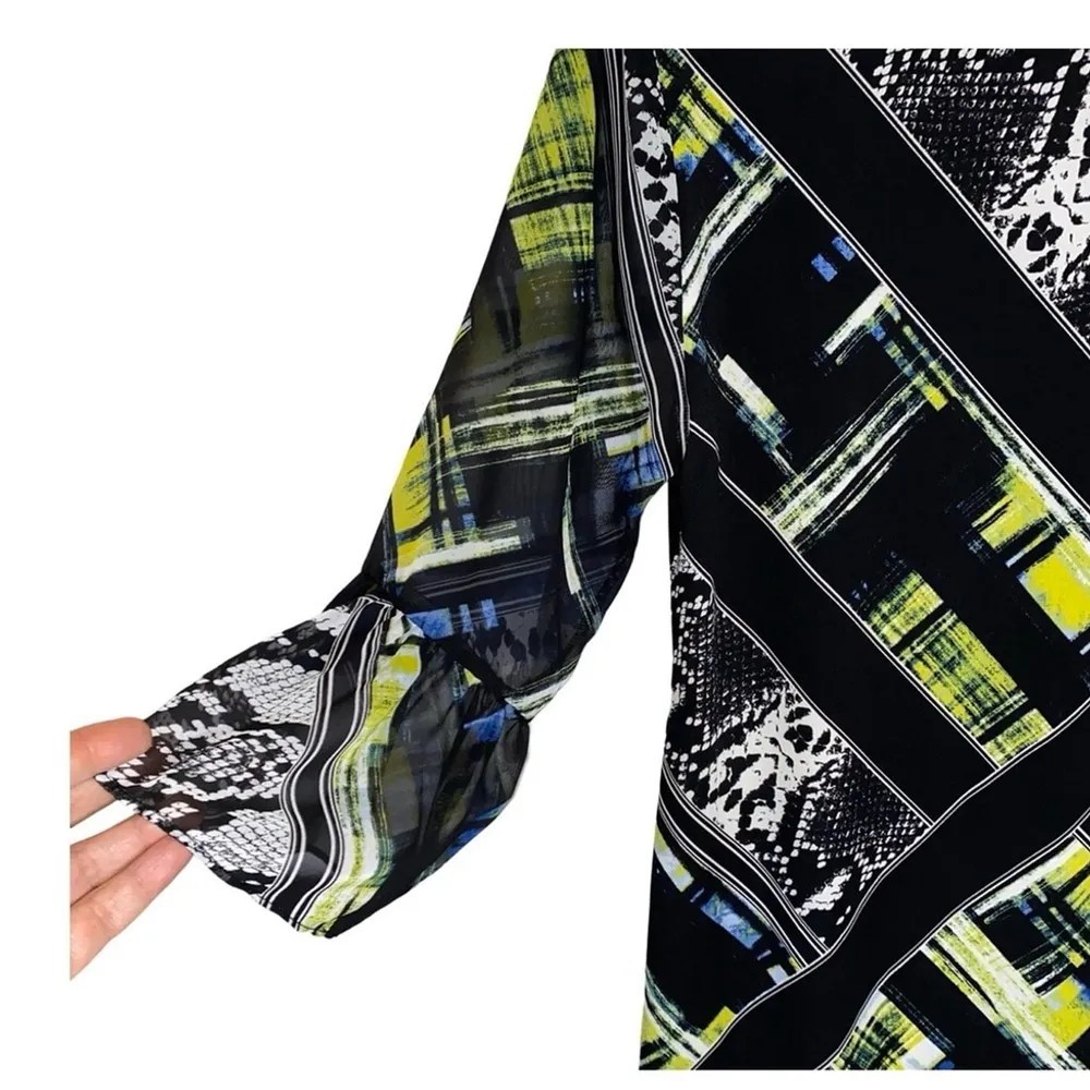 Valerie Stevens Abstract Print Blouse Small - Image 5