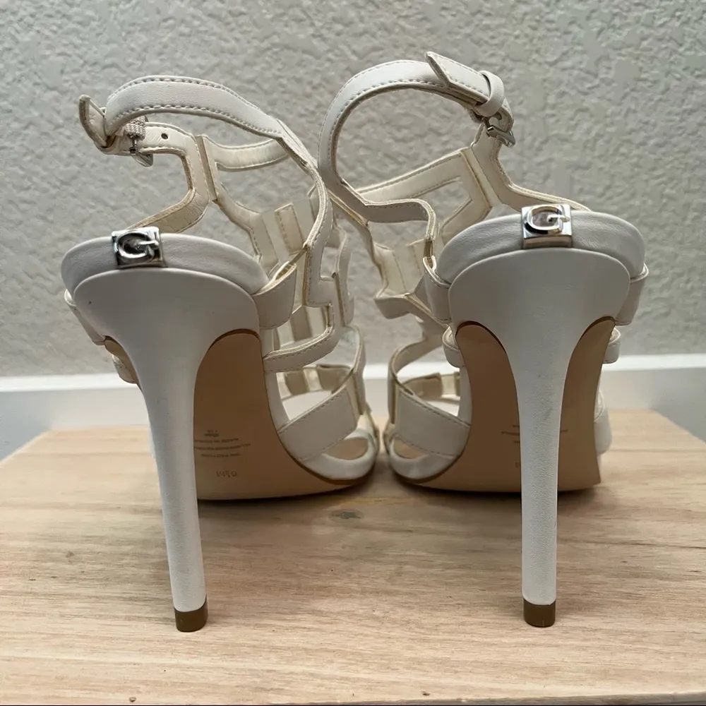 Guess Padton White Strap Stiletto Heel Sandals 5.5 - Image 2
