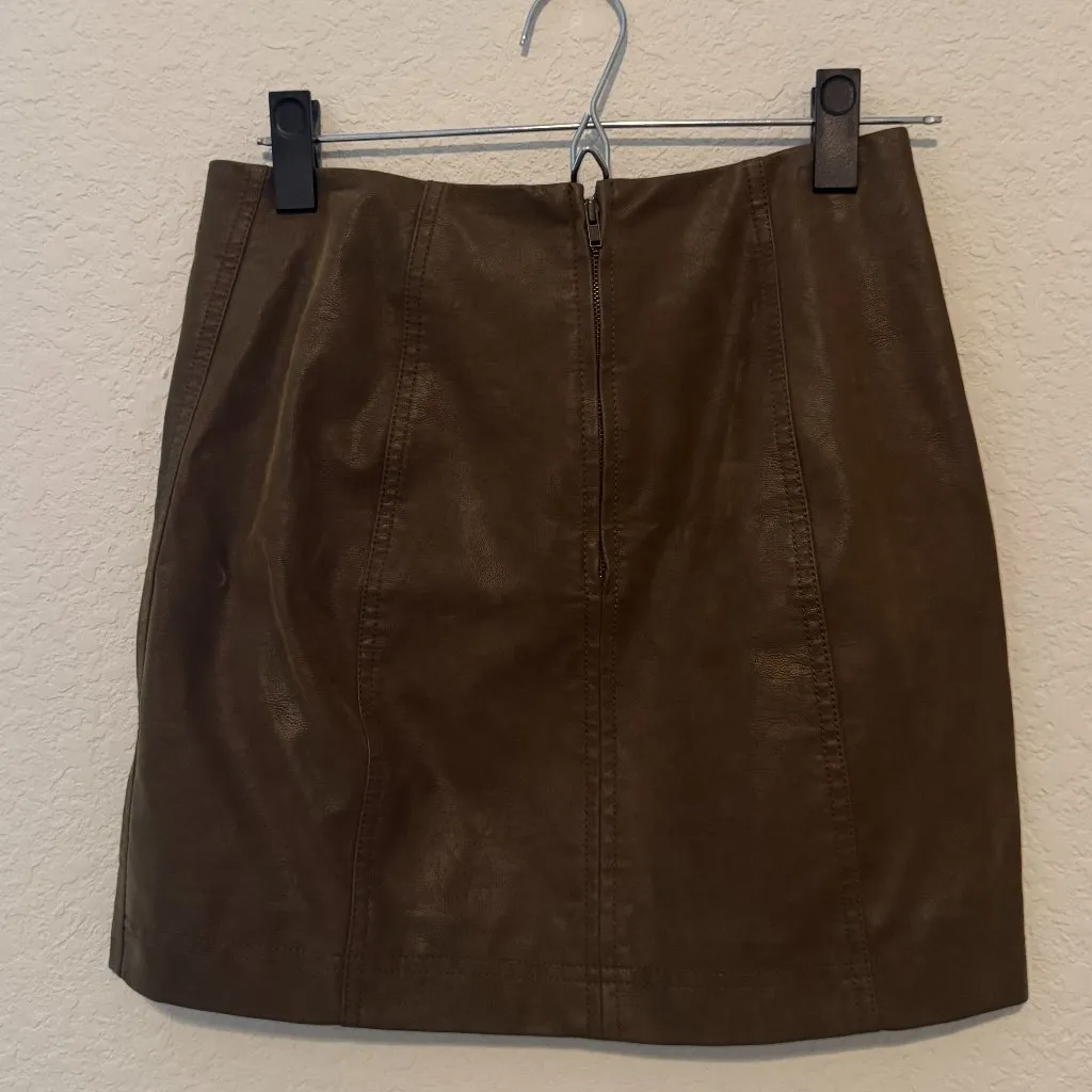 Free People Faux Leather Mini Skirt - Image 2
