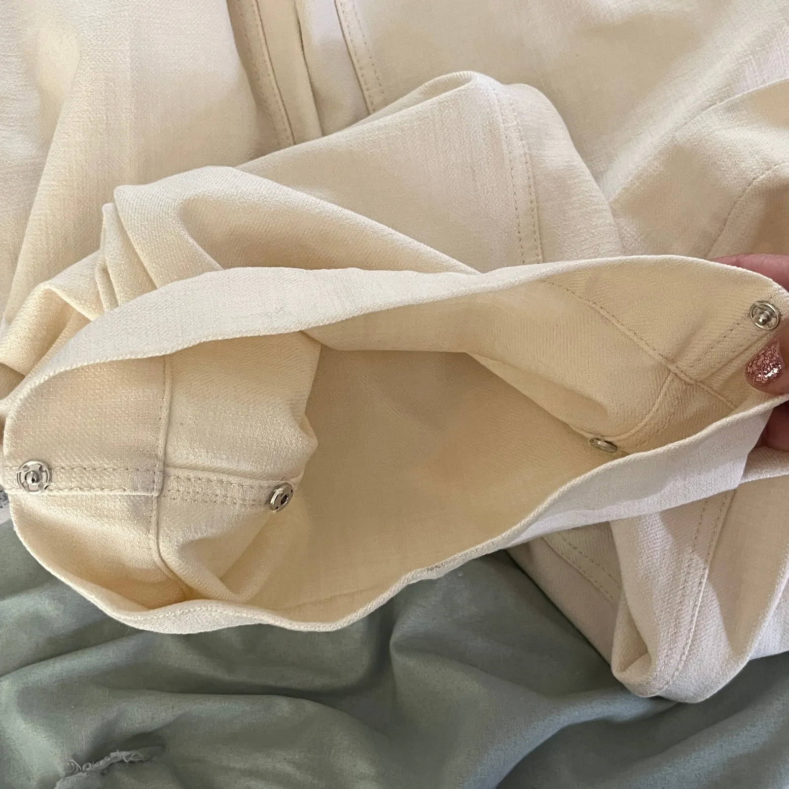 M.M. Lafleur The Milo Wide Leg Jeans Eco Better Than Denim Ivory White Sz 4 - Image 4