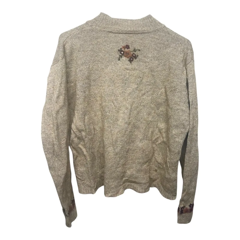 Vintage Wool-Blend Embroidered Knit Sweater XL - Image 2