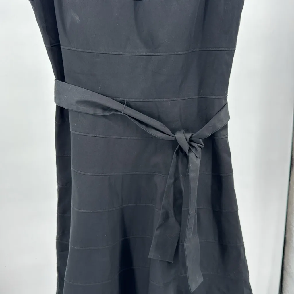 Calvin Klein Black knee length sleeveless tie waist tiered Dress event holiday 6 - Image 5