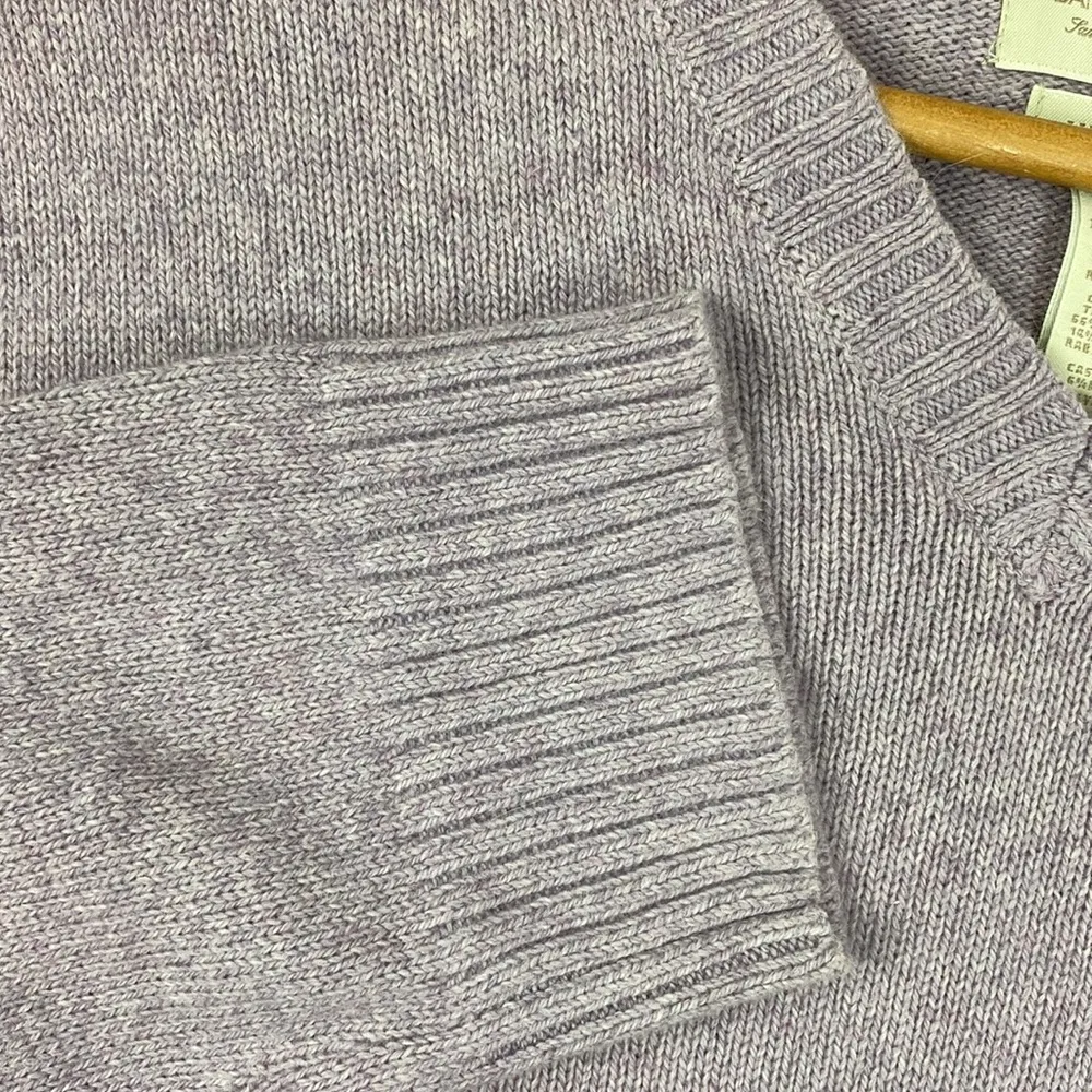 Banana Republic Lavender Lux Cashmere Angora Blend Elbow Patch Sweater L - Image 5