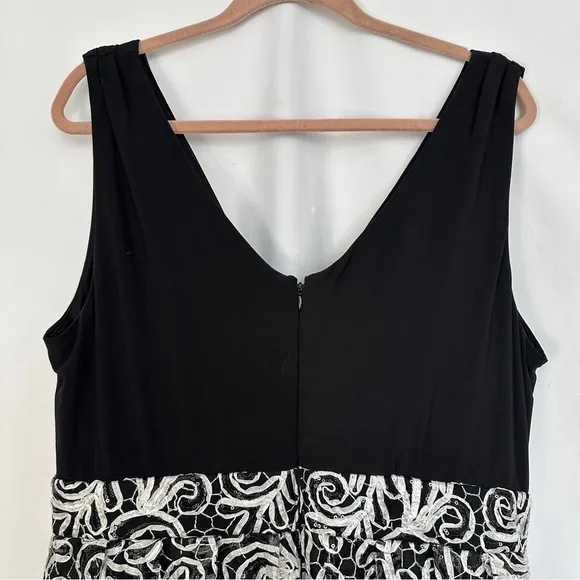 Roz & Ali Black‎ And White Womens Sleeveless Cocktail Dress Plus Size 16 Midi - Image 10