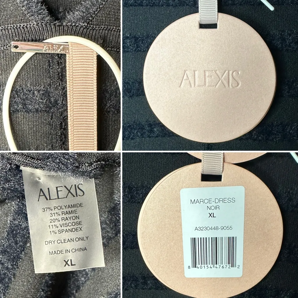 ALEXIS Marce Black Sheer Stripe Maxi Dress Off-Shoulder Size XL NWT - Image 7