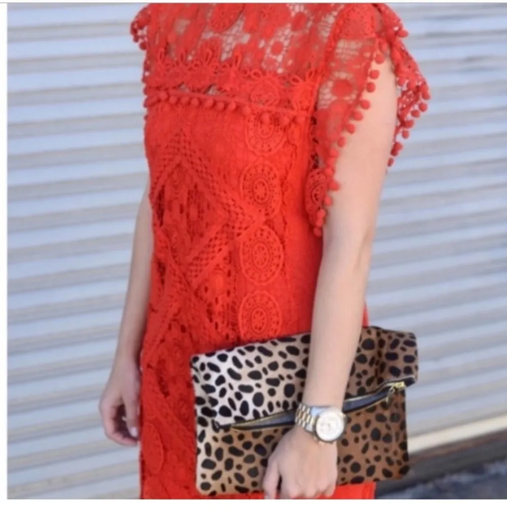 Tularosa Clayton Crochet Pom Dress Red Revolve Small Blogger Favorite - Image 16