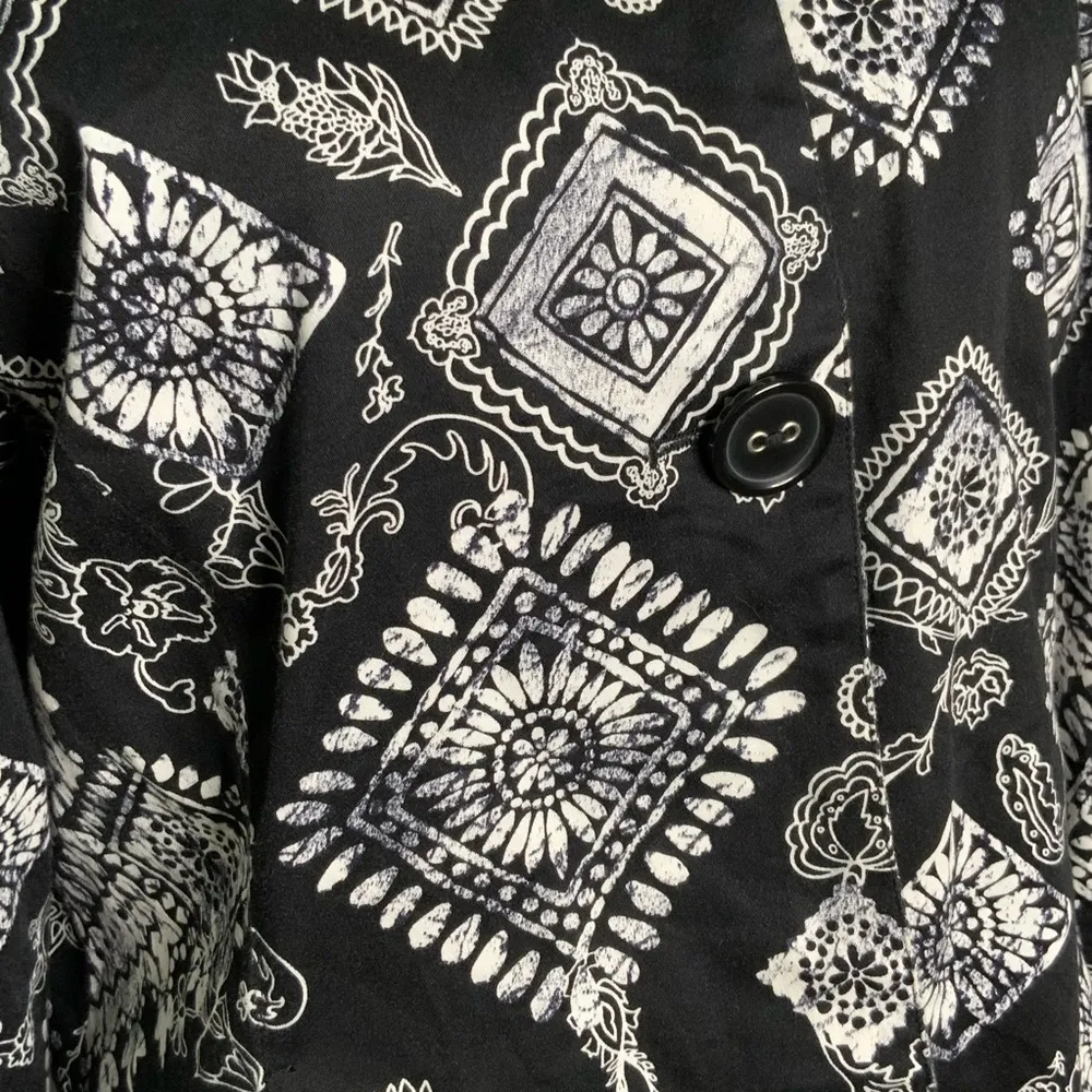 Coldwater Creek Black & White Floral Casual Career Dressy Stylish Jacket 10P - Image 6