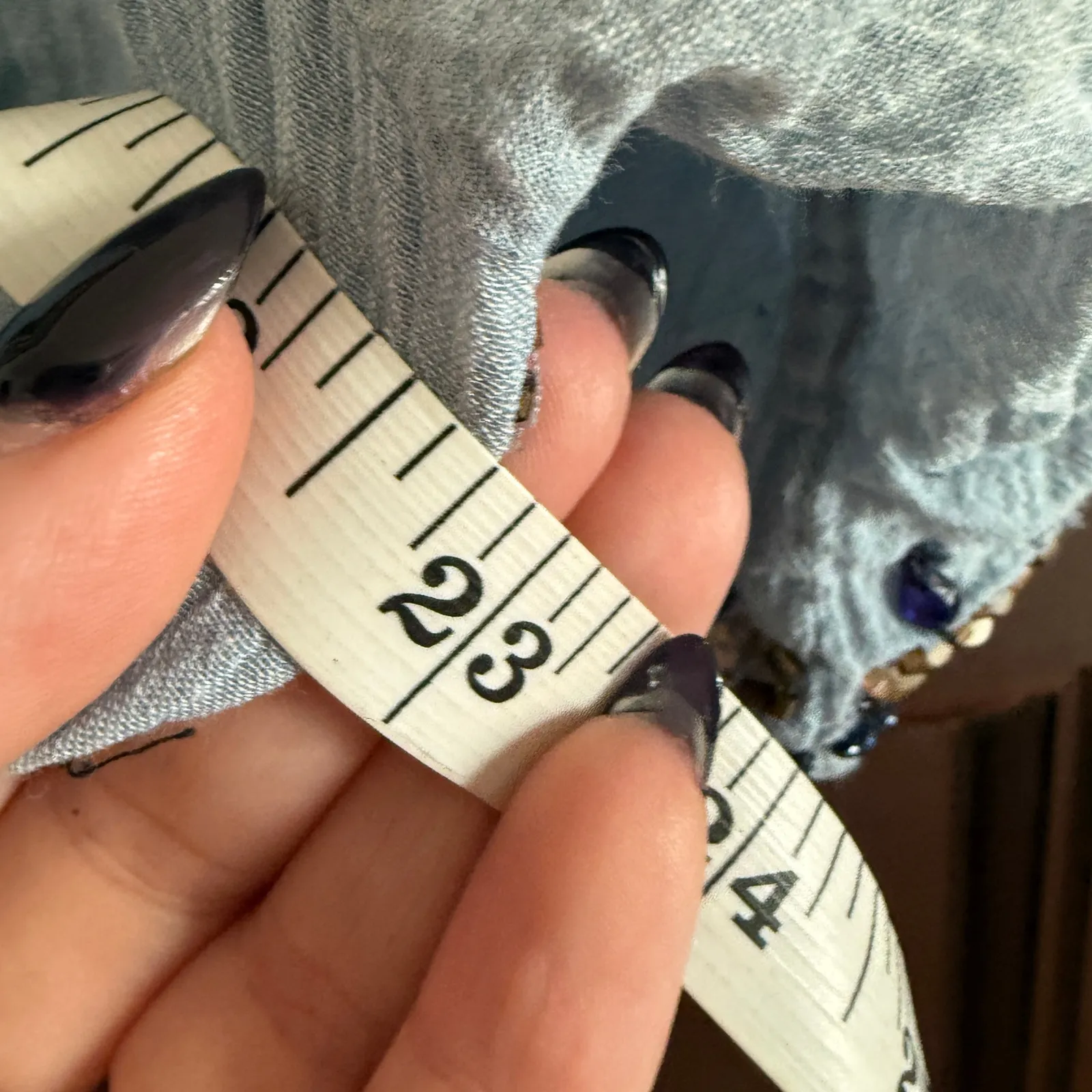 CALYPSO ST. BARTH | Blue Gauze Beaded Boho Peasant Top Short Sleeve  Medium - Image 8