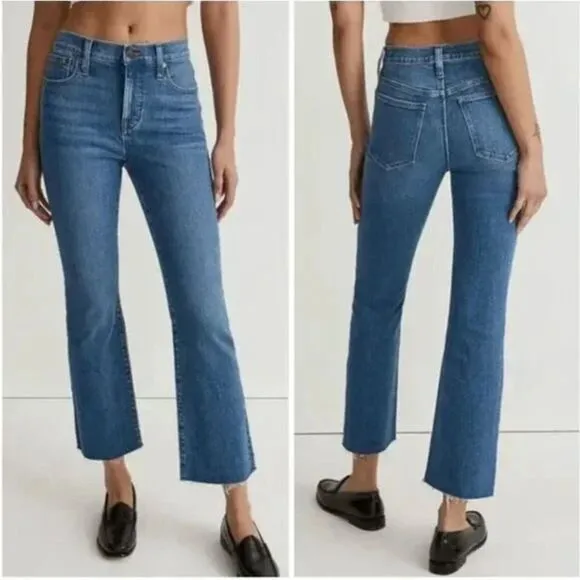 NEW Madewell Kick Out Crop Jeans in Cherryville Wash: Raw-Hem Edition,‎ 25 - Image 2