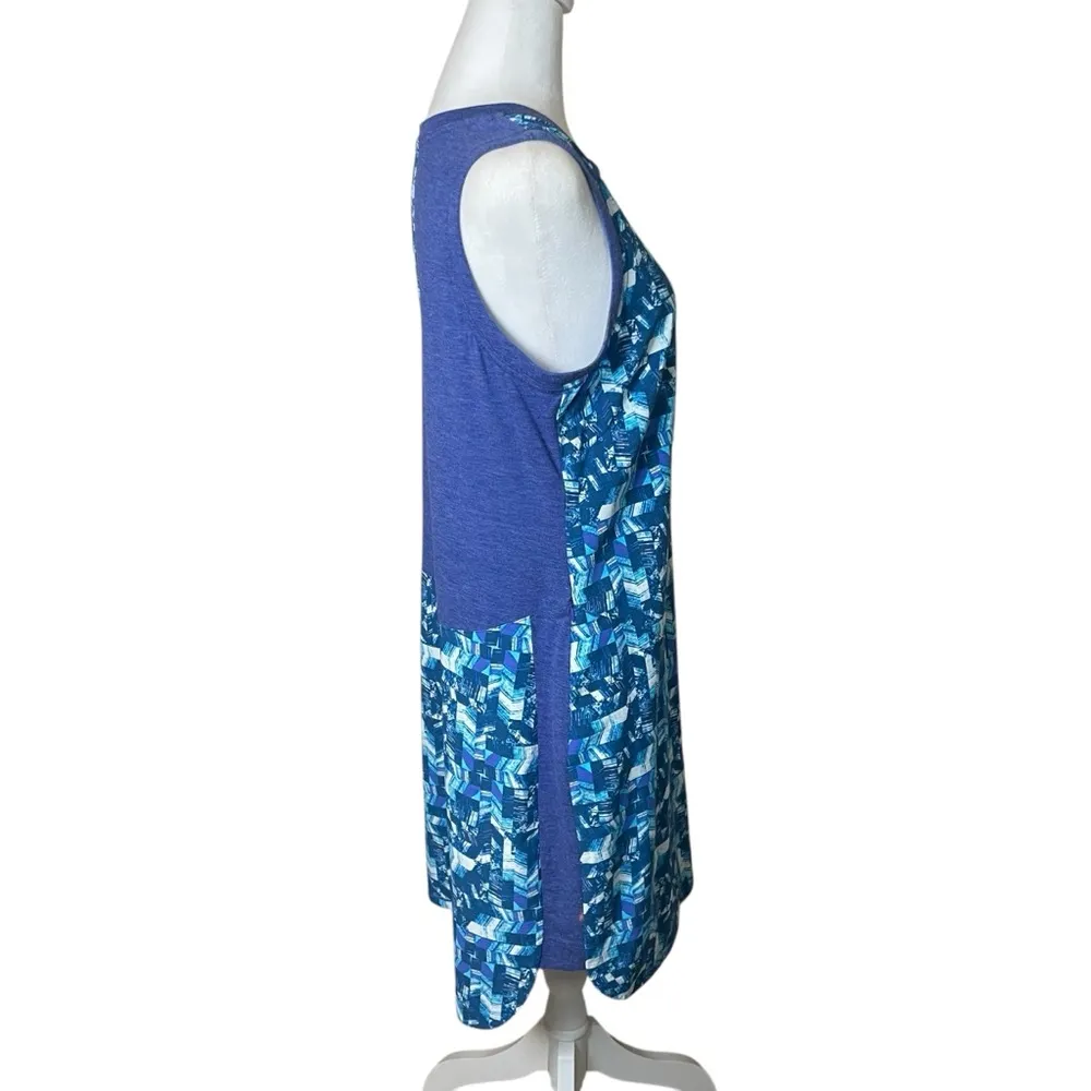 Title Nine Shella Dress Blue Purple Geometric Zip Pocket Large Outdoor Hiking - Image 4