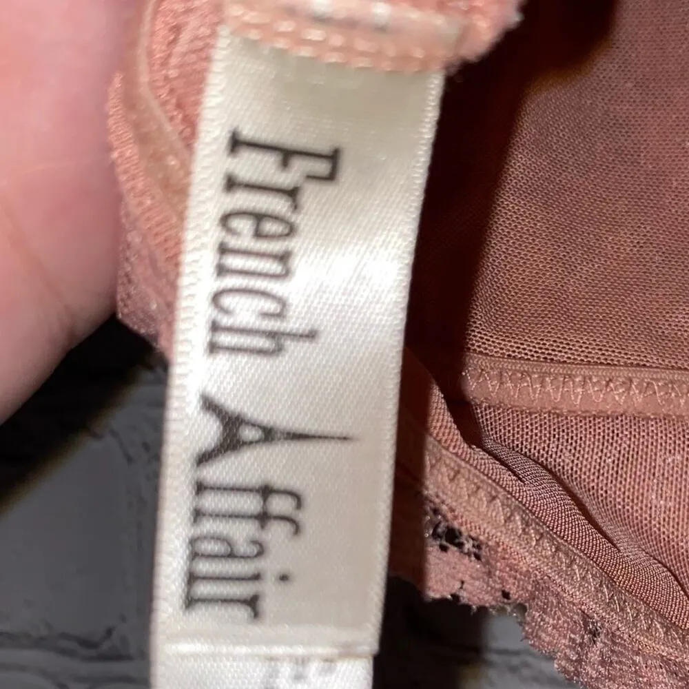 French Affair Lace T Back Bralette Set of Two One Coral & One Pink - Image 3