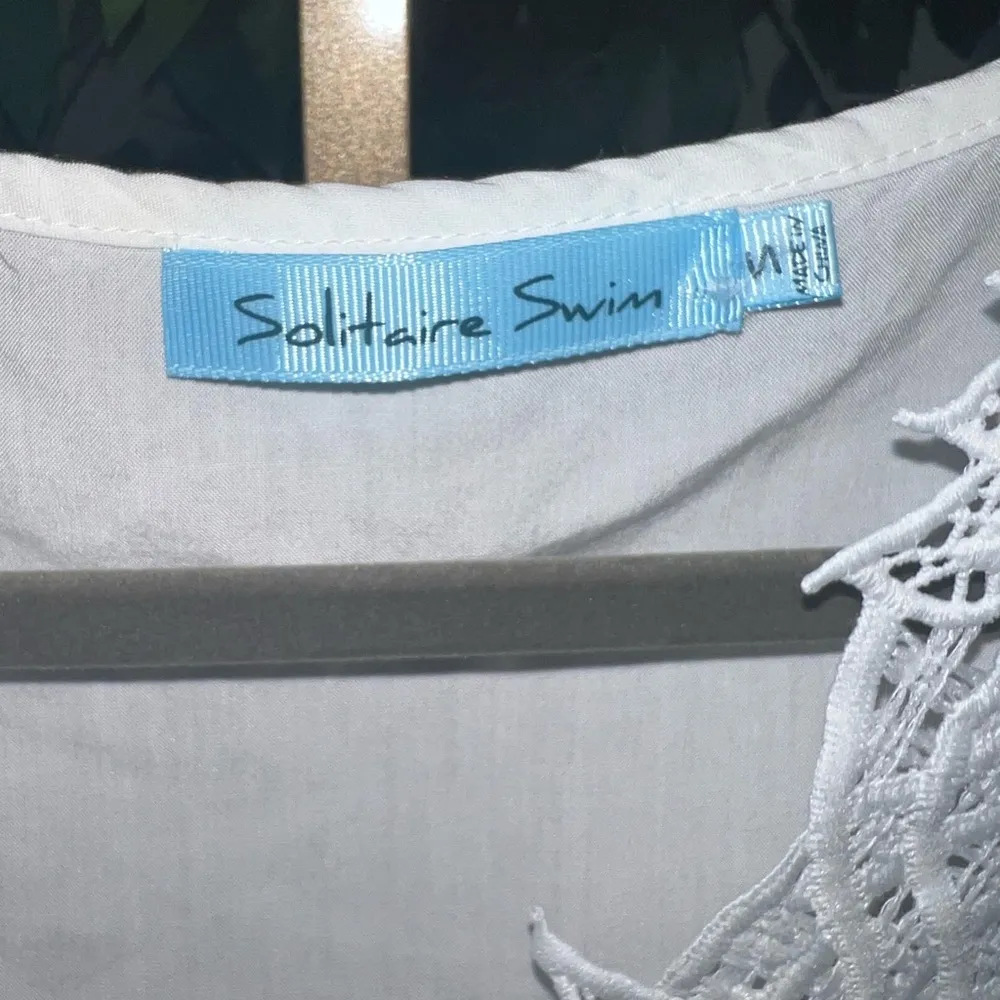 SOLITAIRE Swim White Crochet Sunflower Swim Cover up Size Small - Image 5