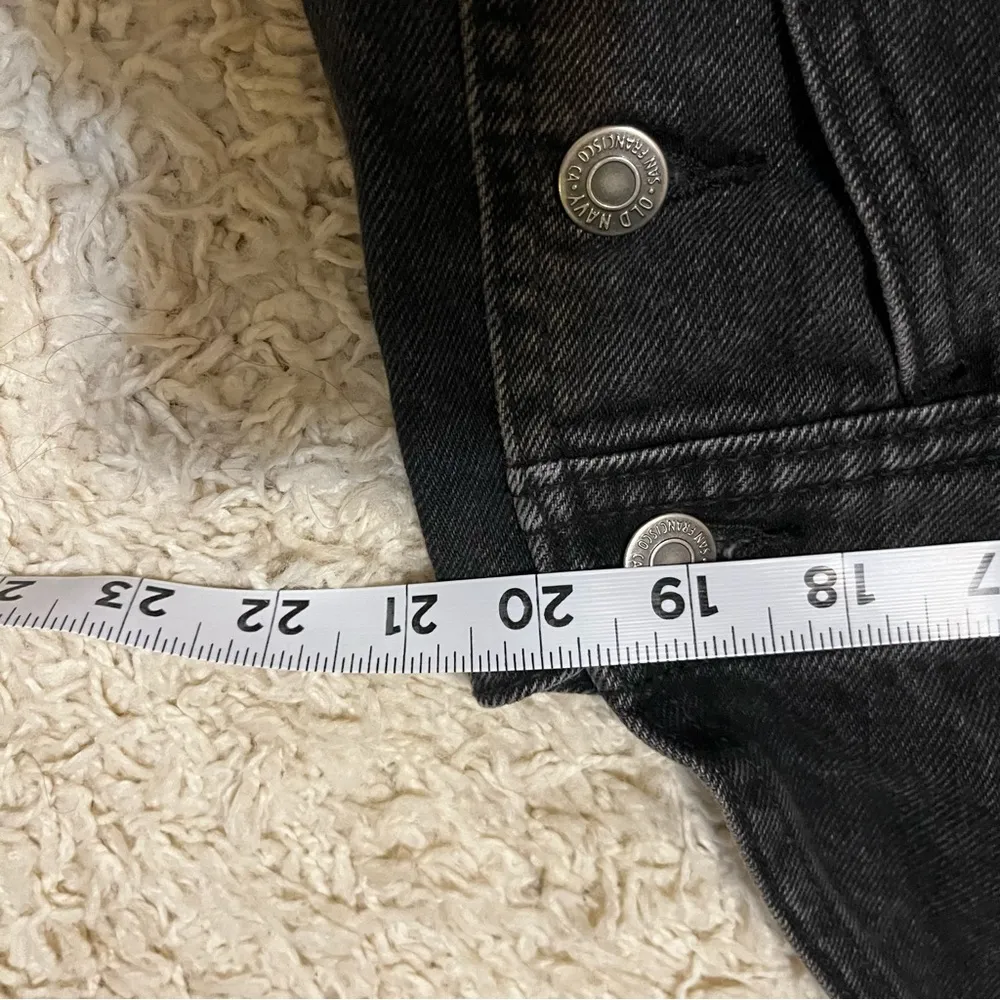 Slouchy Straight Non-Stretch Black Jean Short Overalls for Women size la… - Image 3