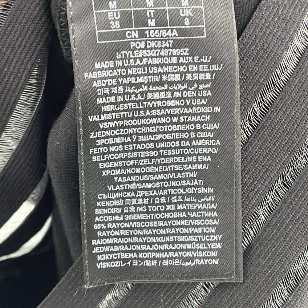 Marciano Sheer Striped Sleeveless Bandage Knee Length Midi Dress Black Medium - Image 9