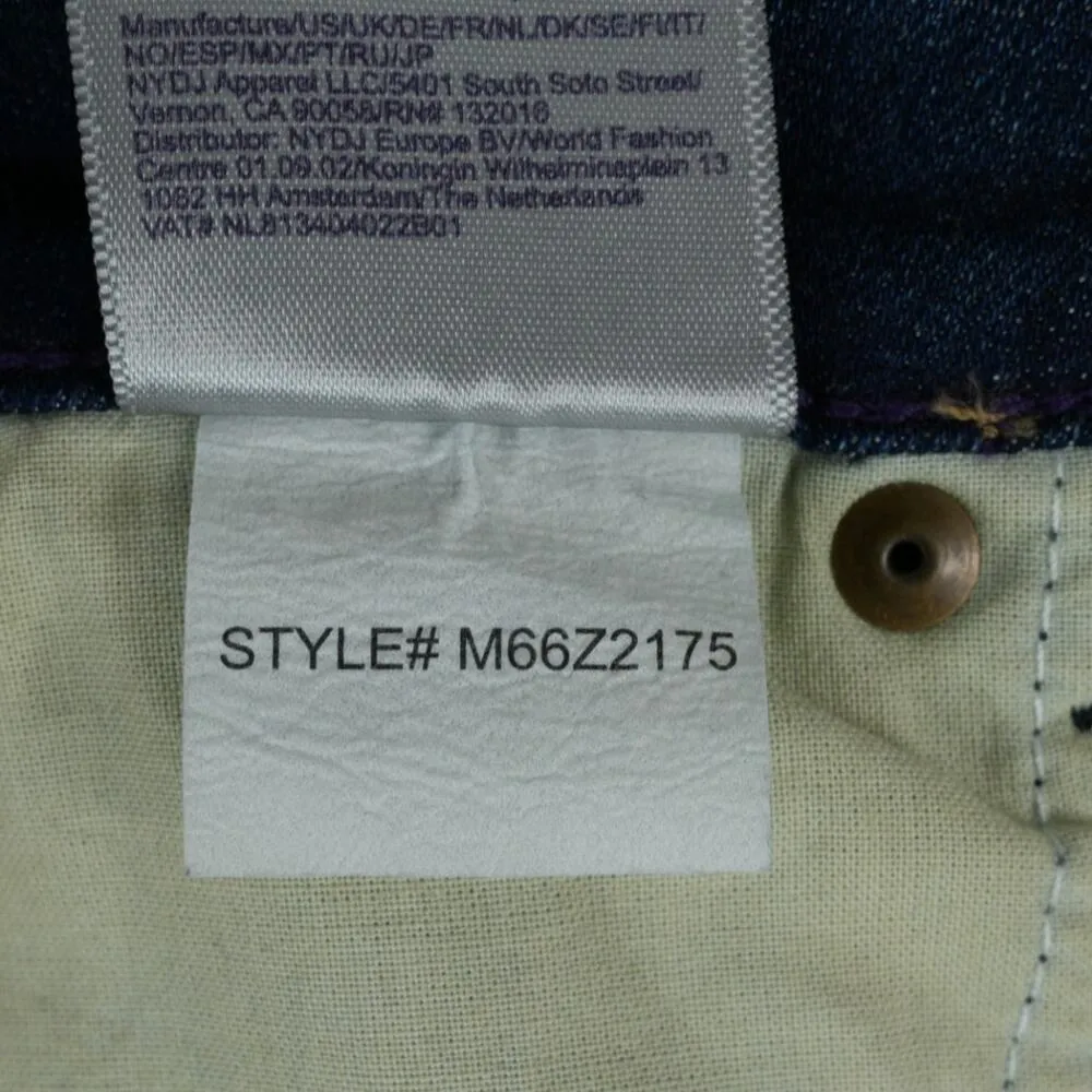 NYDJ Jeans Womens 10 Blue Alina Ankle Lift Tuck Cuffed Floral Embroidery Denim - Image 14