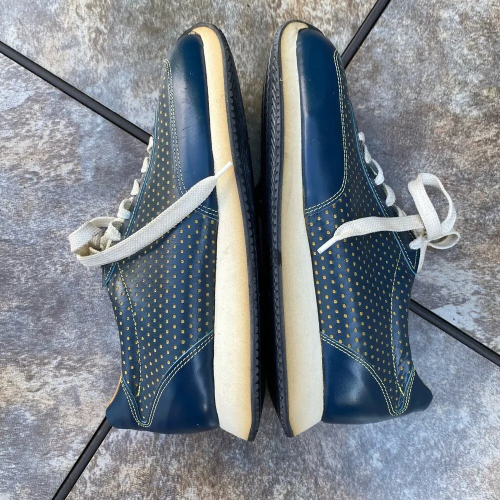 Dooney & Bourke Vintage Blue Leather Lace Up Sneaker Shoes Size 7 - Image 8