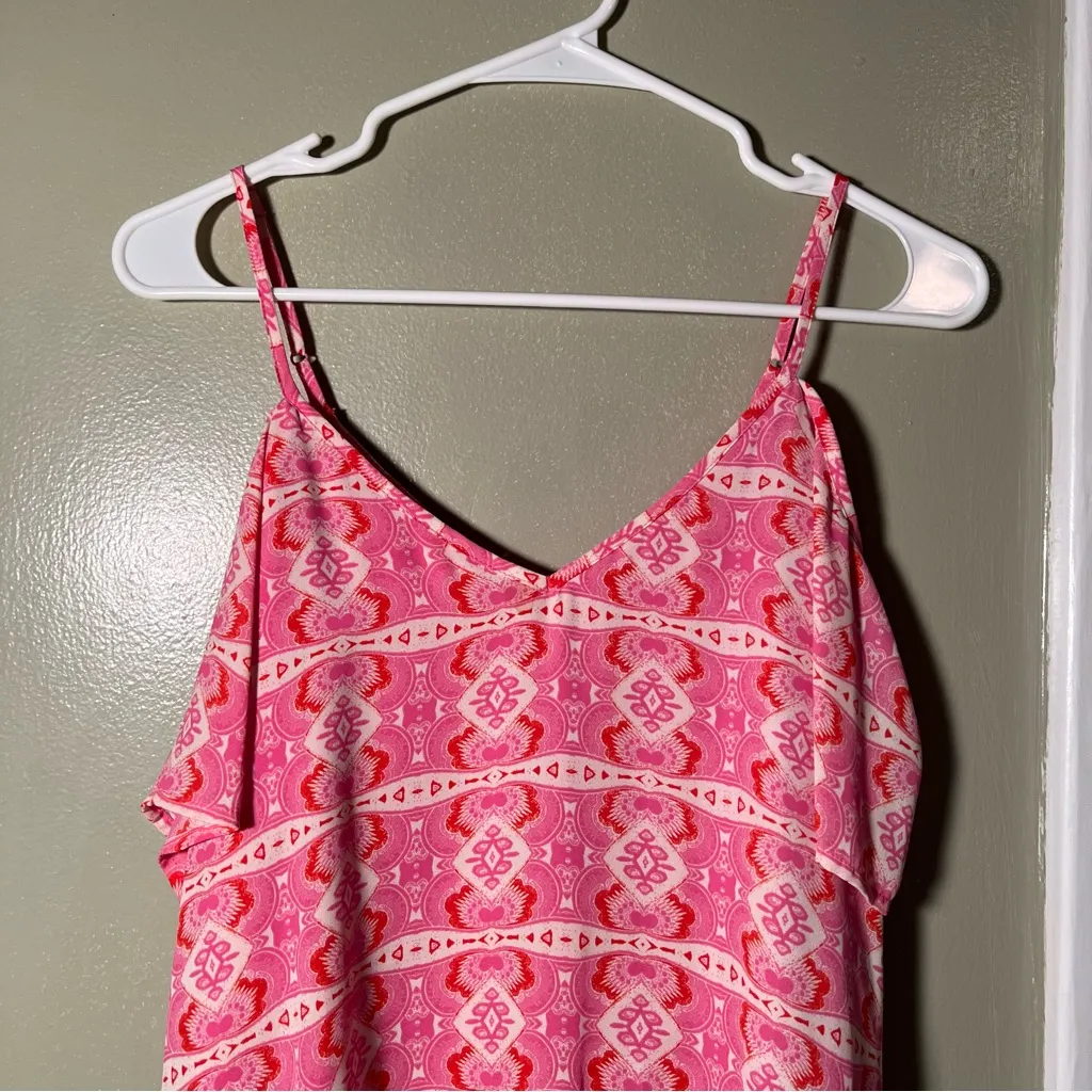 Collective Concepts Stitch Fix Atalya Cold Shoulder Top Pink Geometric - Image 3