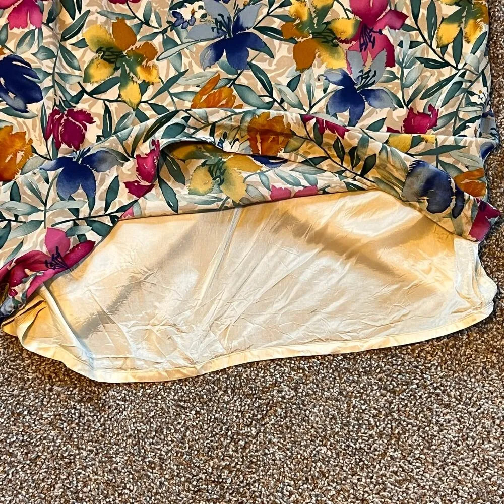 Maggy London 100% Silk Floral Vintage Dress Women’s Size 10 - Image 4