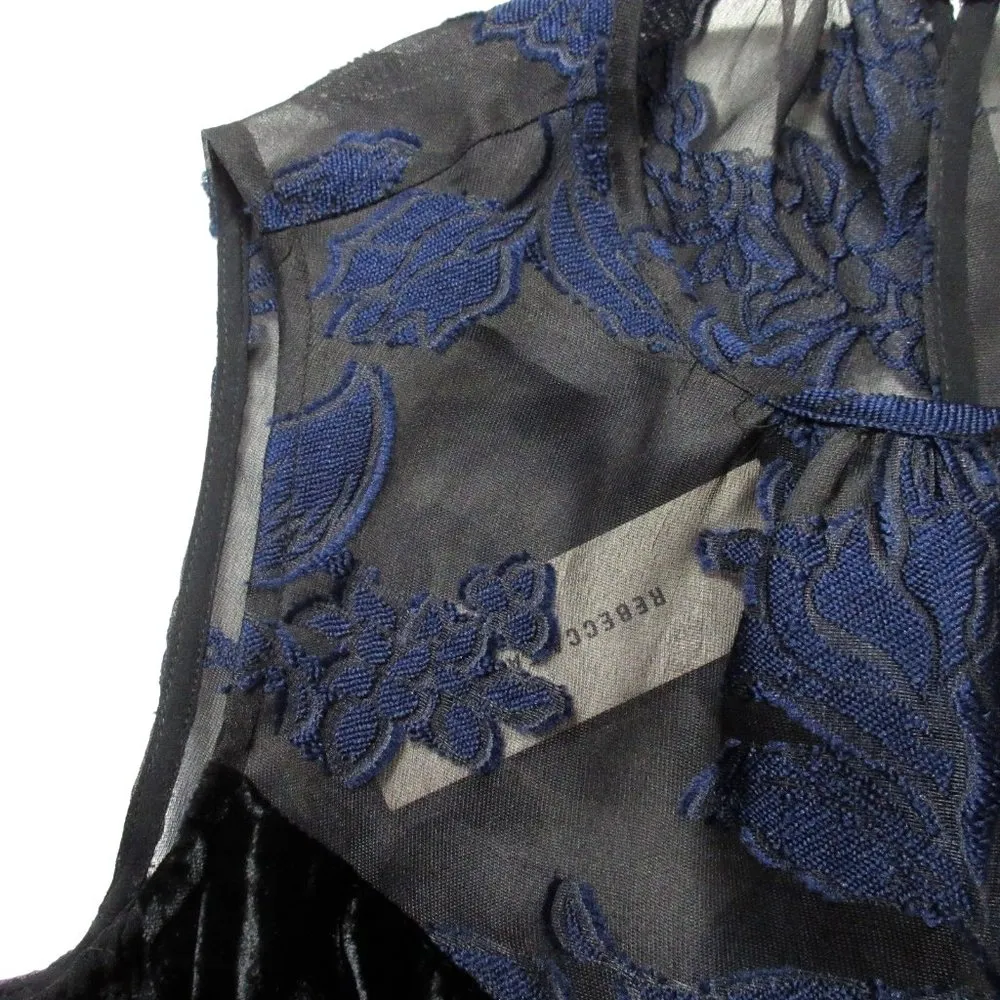 NWT Rebecca Taylor Velvet & Organza Floral Jumpsuit in Dark Violet Black 2 $525 - Image 11