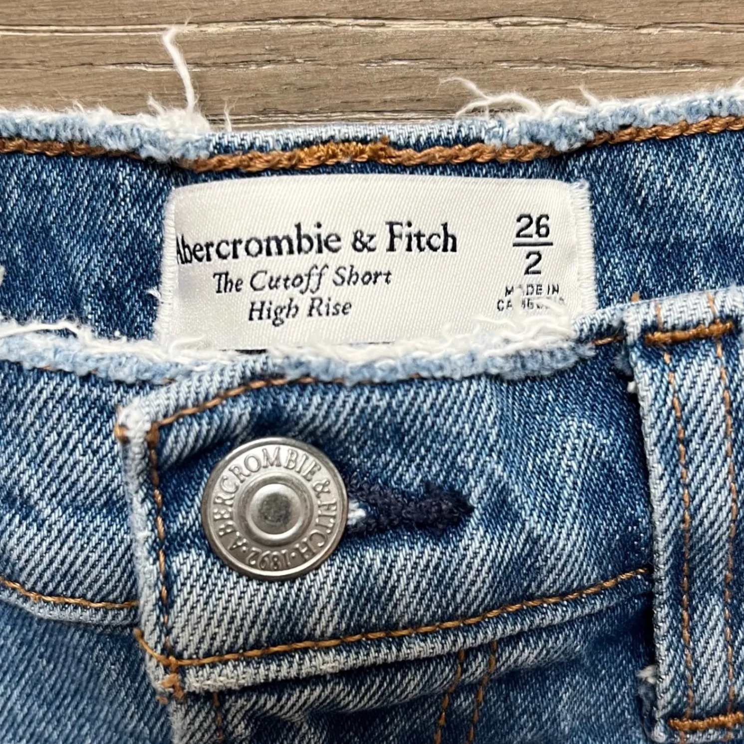 Abercrombie & Fitch The Cutoff Short High‎ Rise Denim Jean Shorts Womens Size 26 - Image 3