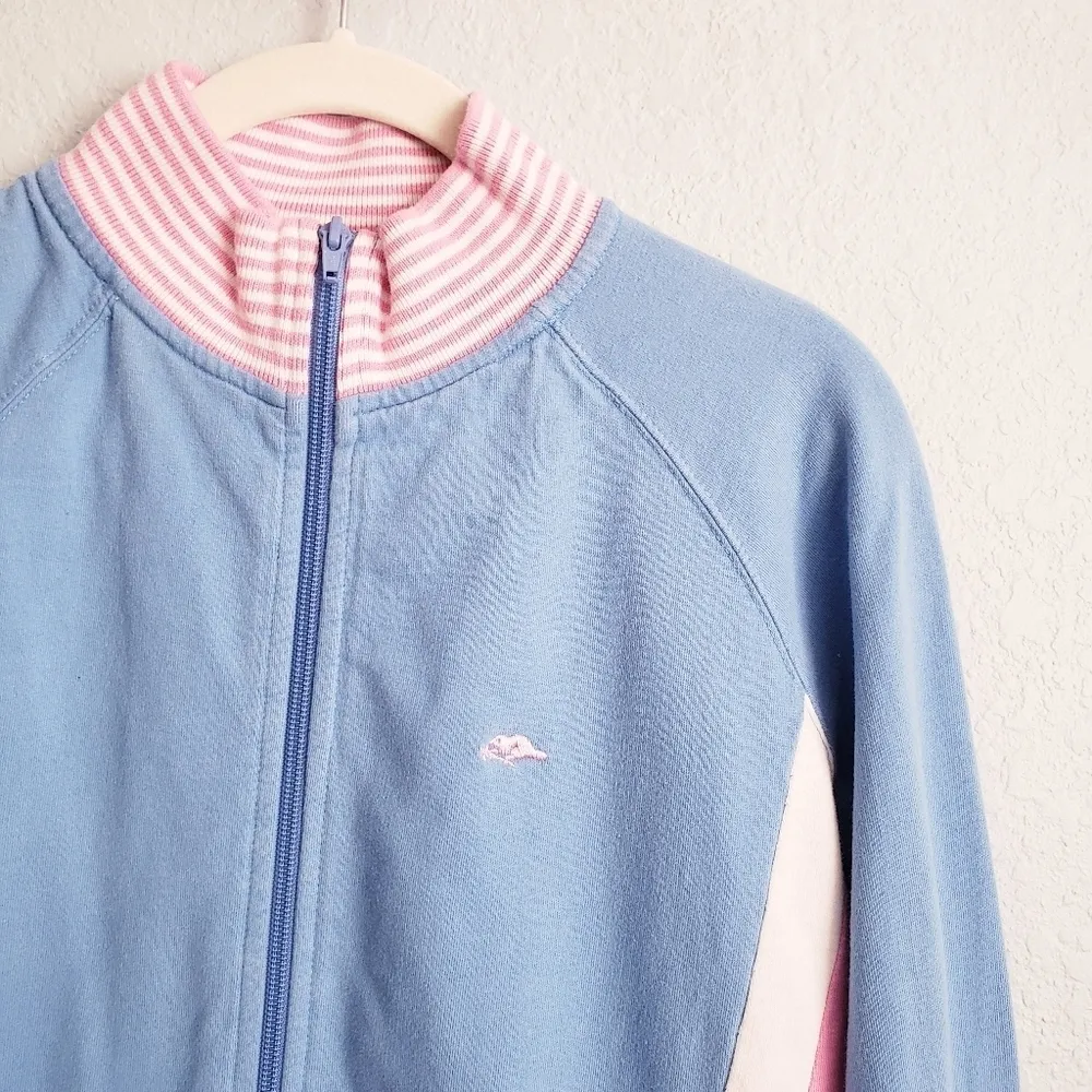 Roots Canada Blue And Pink Striped Full Zip Track Jacket - Image 3