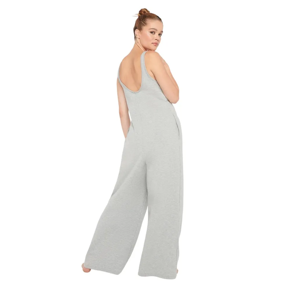 Savage X Fenty Xssential Relaxed Wide Leg Jumpsuit in Platinum Grey - Image 4