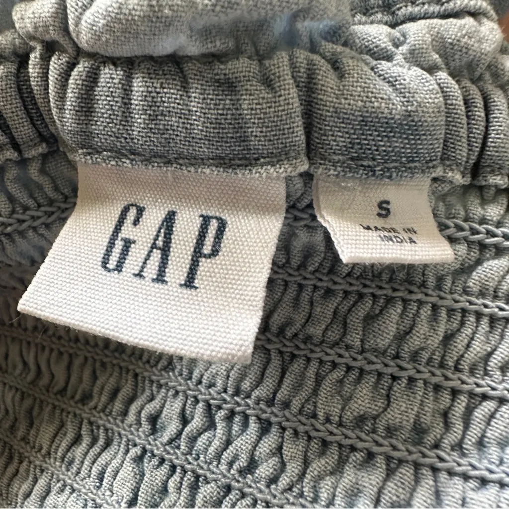 GAP Light Blue Chambray Ruffle Hem Midi Dress - Image 6