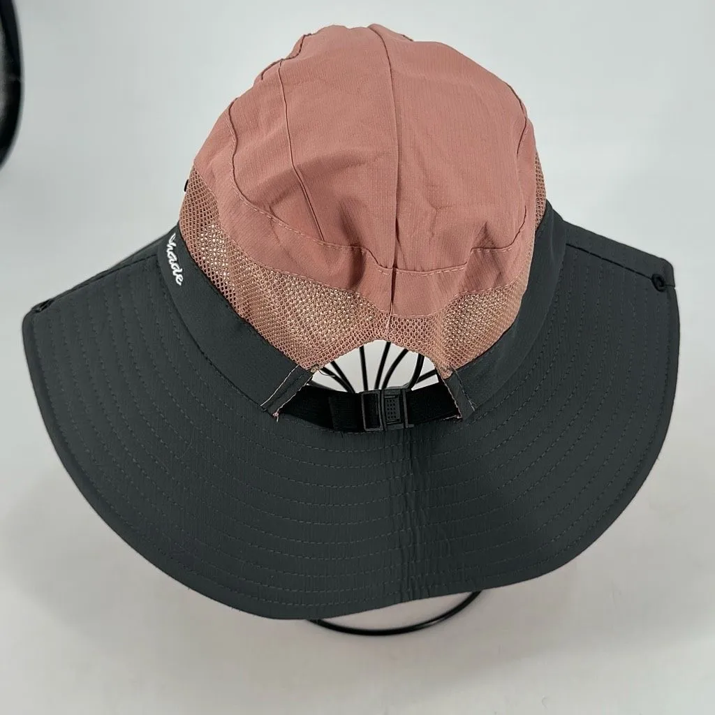 SunSeeker Women’s Sun Hat Pink Gray Ponytail Hole Wide Brim One Size‎ NWOT - Image 3