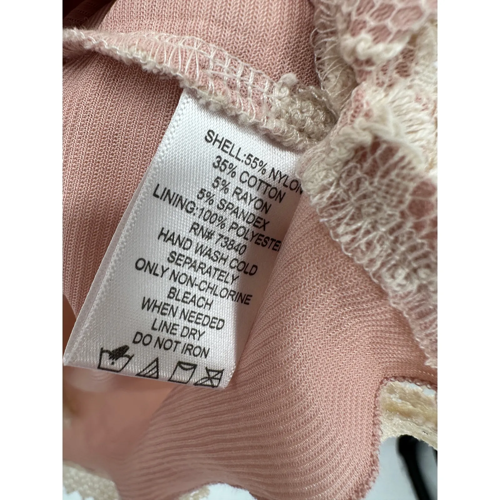 Kathleen Kirkwood Y2K Cream Lace Pink Sz S Dainty Romantic Boho Coquette - Image 7