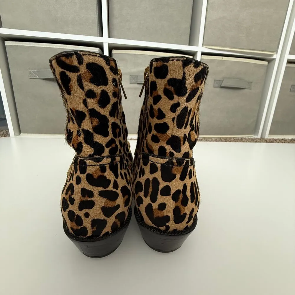 Coach Size 6.5 Leopard Print Calf Hair Booties - Image 10