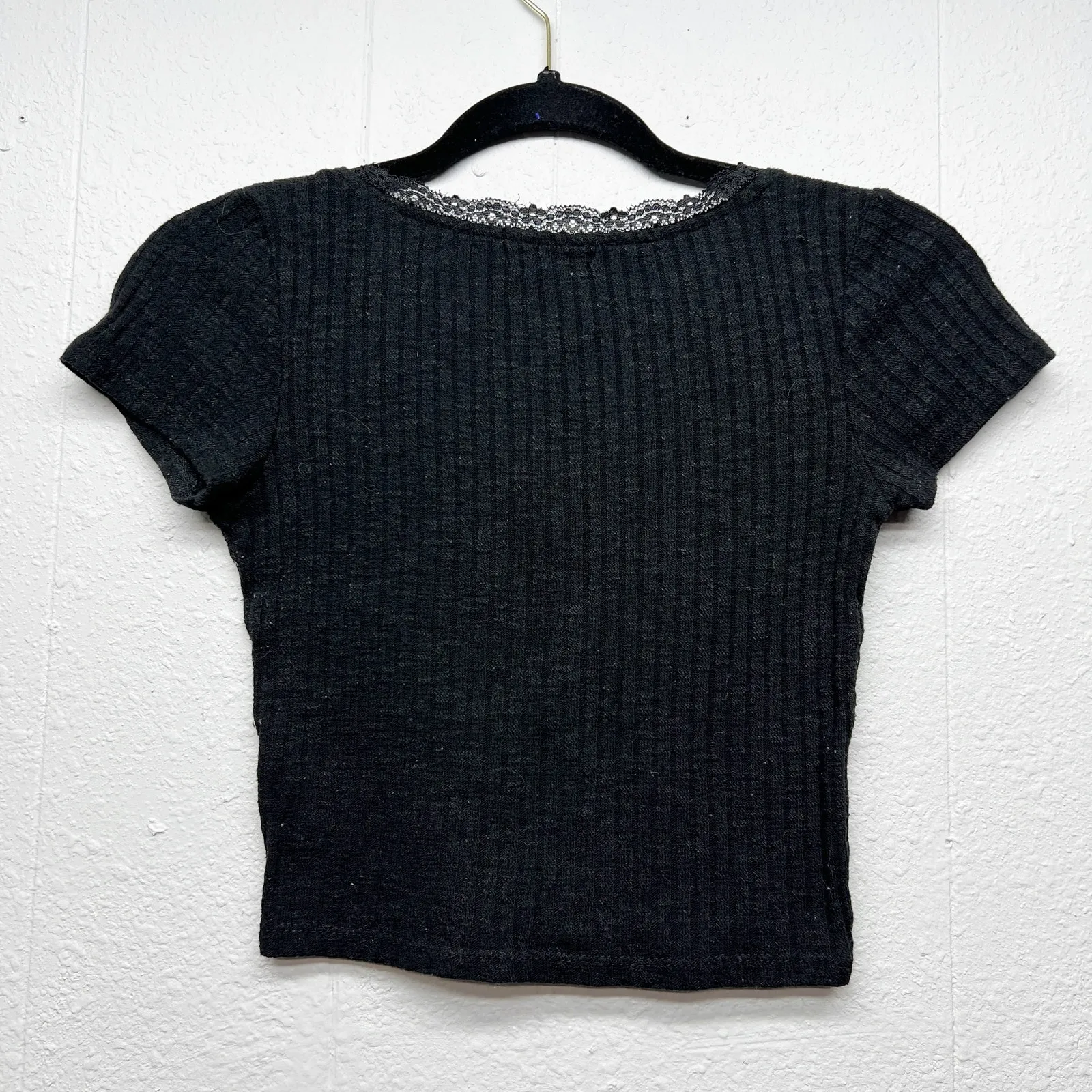 Almost Famous Y2K Cropped Top Womens Small Dark Fairy Whimsigoth Grunge Coquette - Image 2