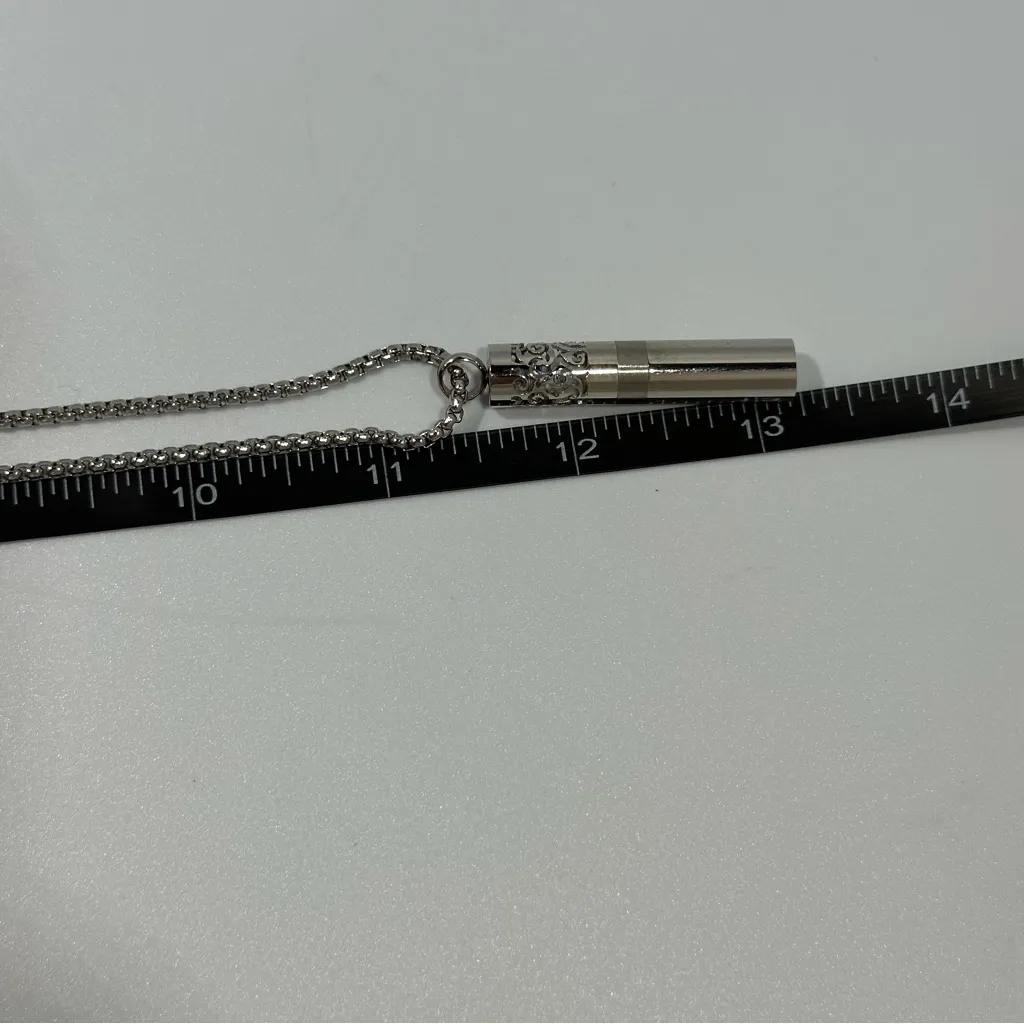 Essential Oil Perfume Diffuser Aromatherapy Pendant Necklace Stainless Steel Silver - Image 7