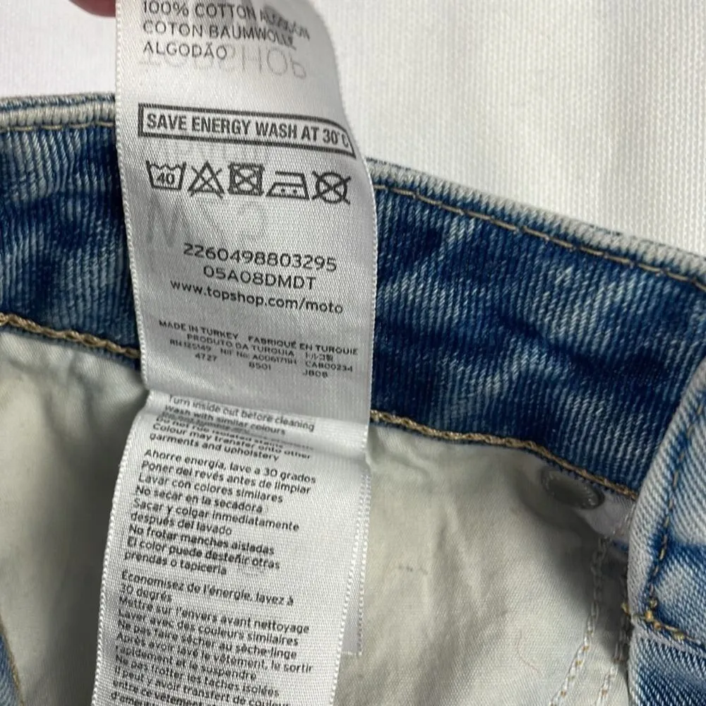 TOPSHOP MOTO High Waist Button Fly Cutoff Jeans Shorts. Size 25 - Image 4