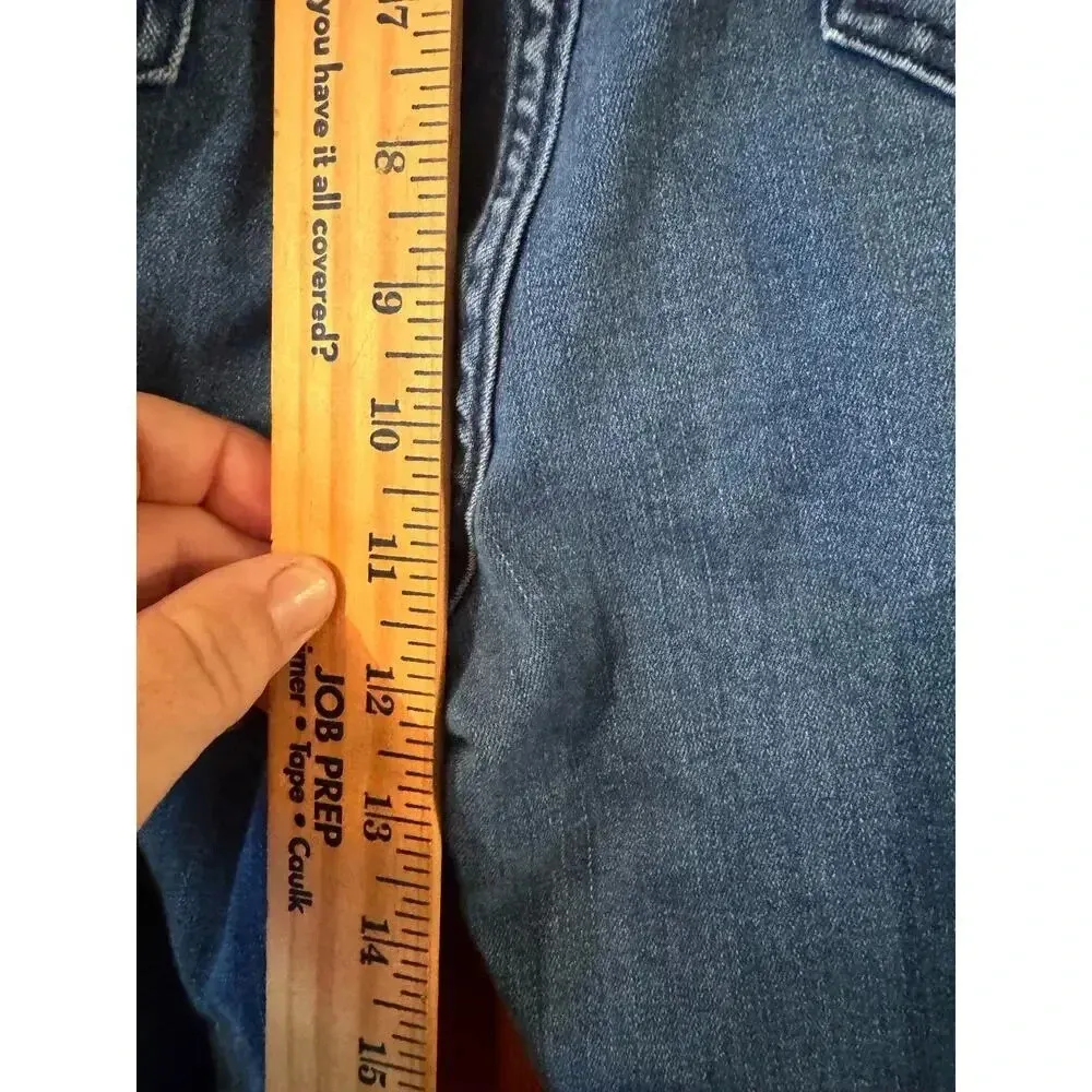 Crazy Train 70's flair rough hem 13/31 embroidered Jeans med wash western - Image 7