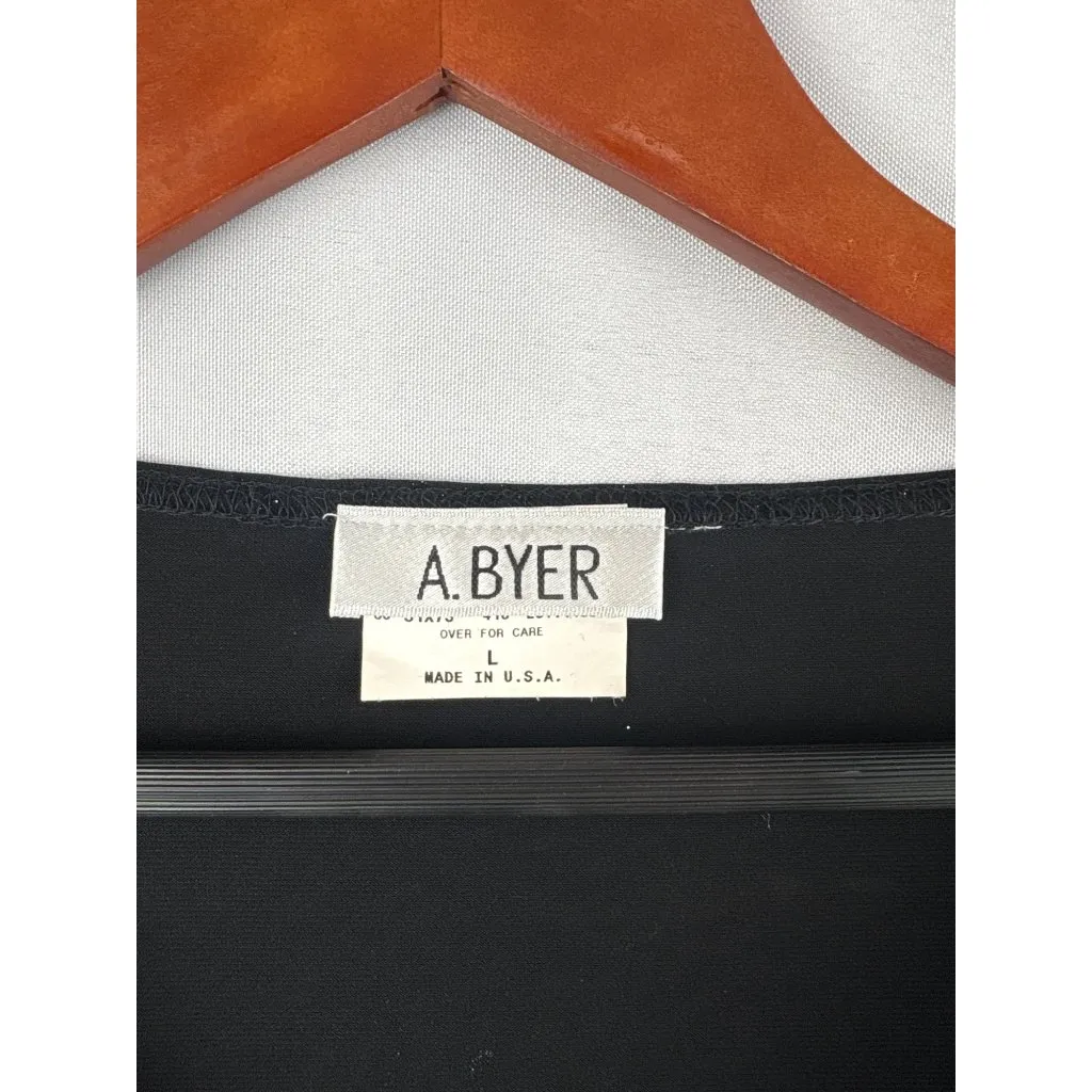 Women’s A. Byer Size Large Black Long Sleeve Sparkly Zebra Print Shirt - Image 4