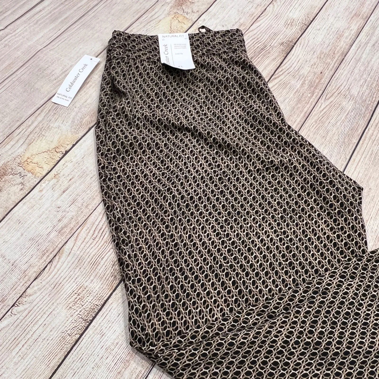 Coldwater Creek Natural Fit Ankle Leg Pants XL Geometric Print Elastic Waist - Image 2