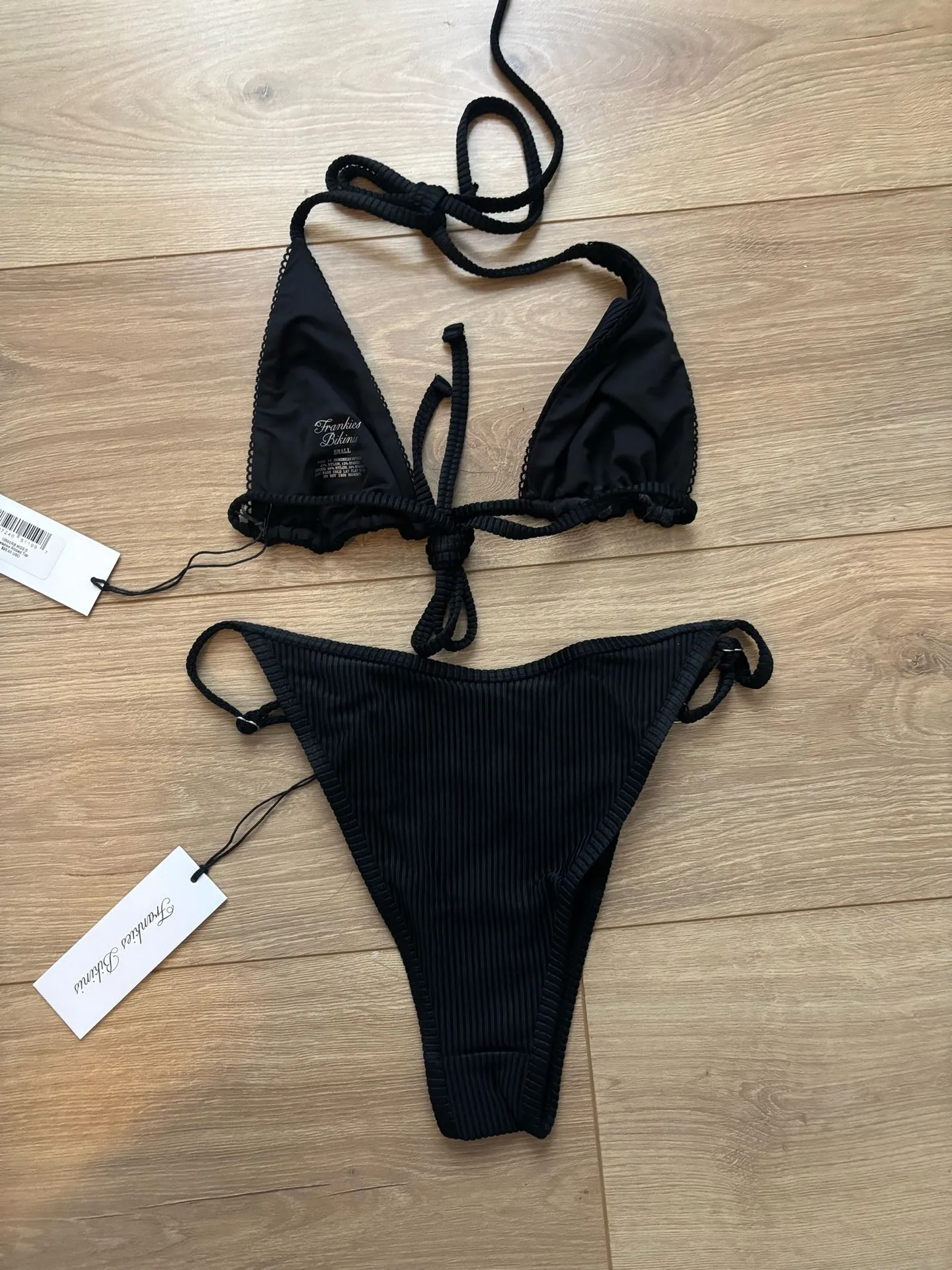 Frankie’s bikinis black ribbed set - Image 2