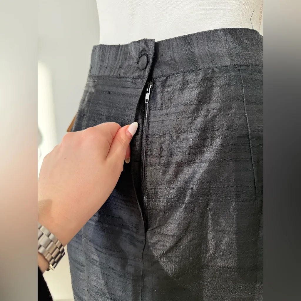 *NWT* Vintage Vanda Mazzeo Black Textured Pencil Skirt Size 8 - Image 9