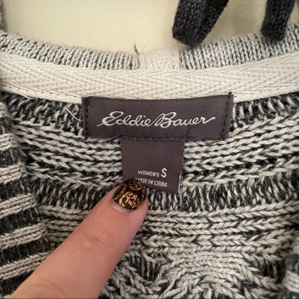 Eddie Bauer Hooded Pullover Sweater Grey Size Small - Image 4