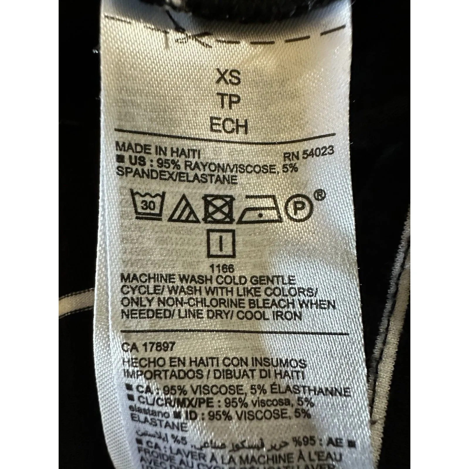 Old Navy Luxe Shirt Black/ White Stripe Boat Neck Long Sleeve Soft Women’s XS - Image 5