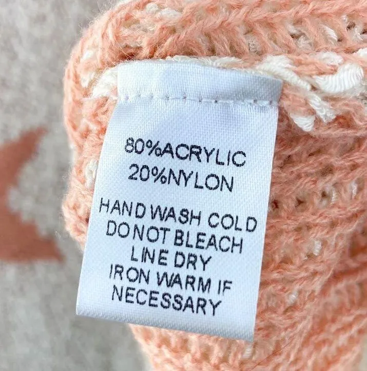 Boutique Women's Star Knit Pullover Sweater Cream Orange size Small - Image 6