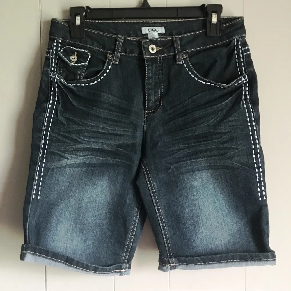 CATO High Rise Long Jean Shorts Size 6 - Image 3