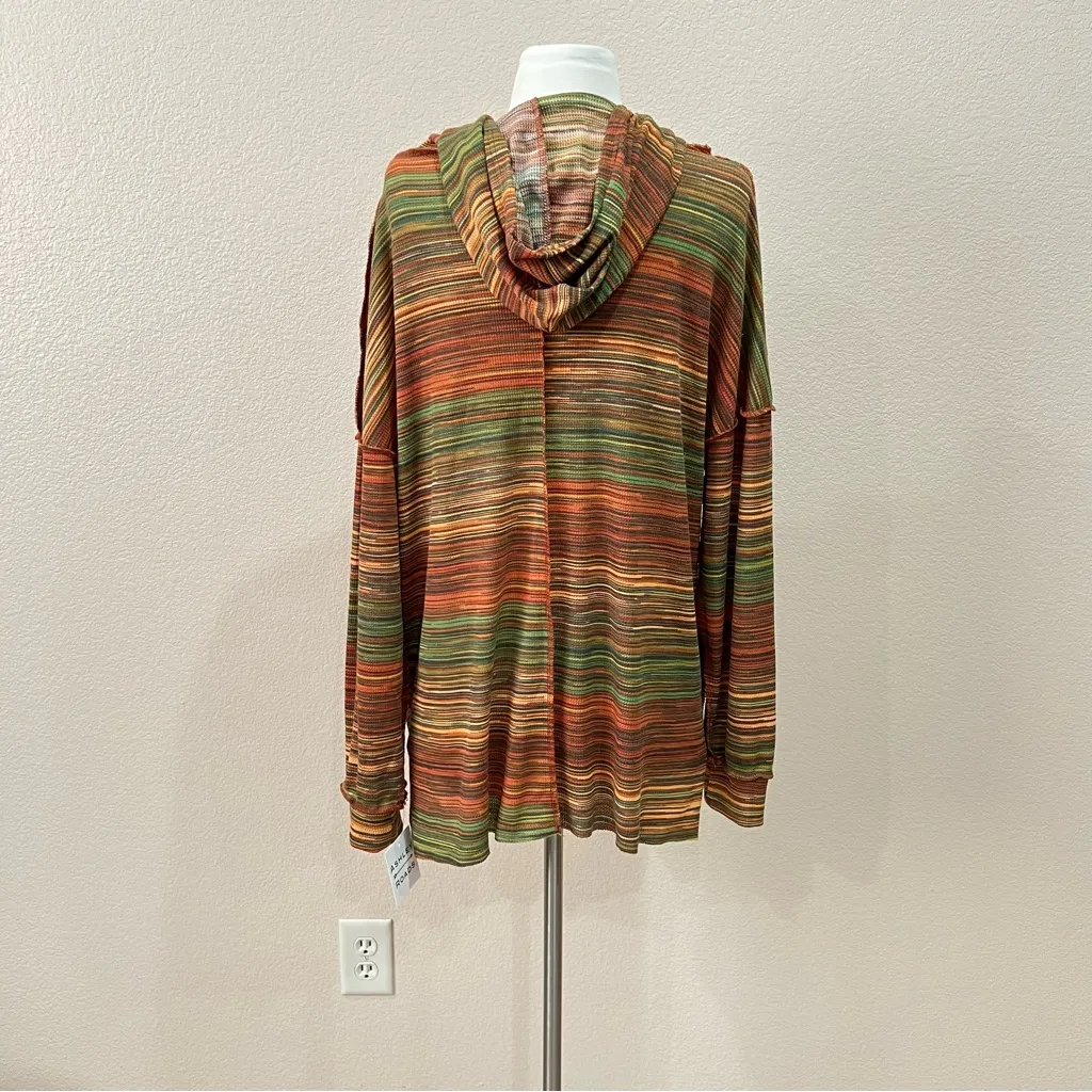 Haptics Multicolor Striped Pullover NWT Size Small Orange - Image 6