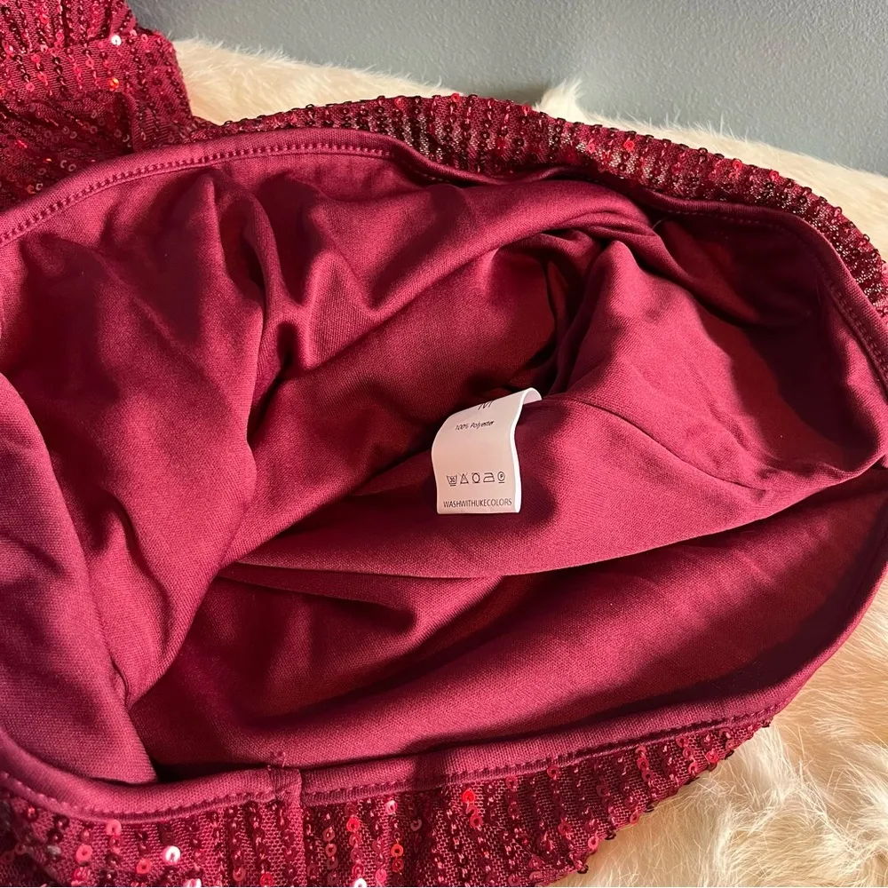 Sequin Ruched Formal Homecoming Dress Size M - Image 8