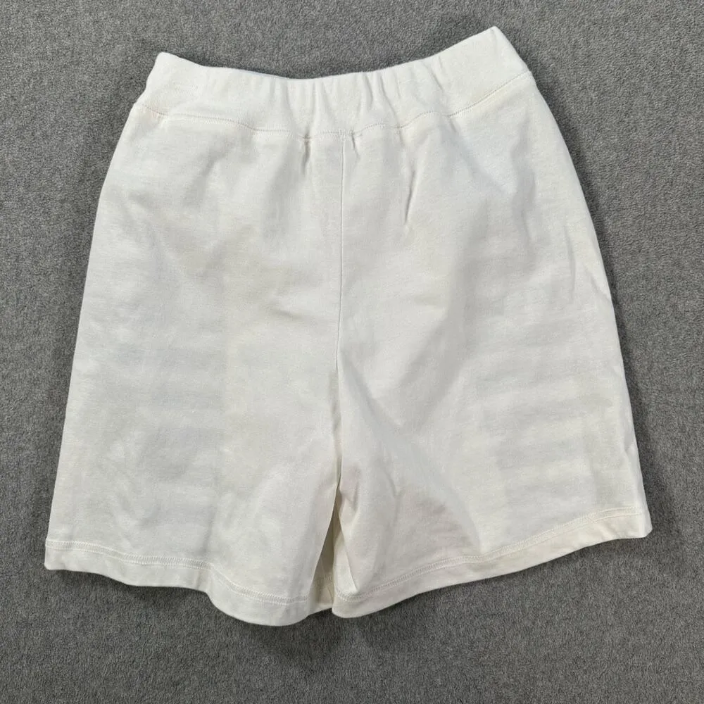 La Blanca Vintage High Waisted Sweat Shorts Womens Large White/Blue Stripe 90's - Image 6