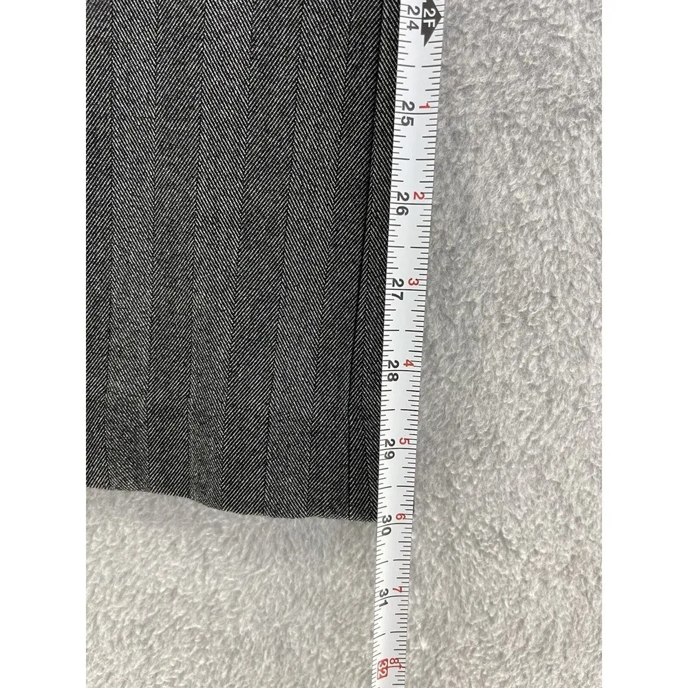 Express Women's Trousers Pants Gray Striped Size 4 Editor Fit Straight Leg - Image 8