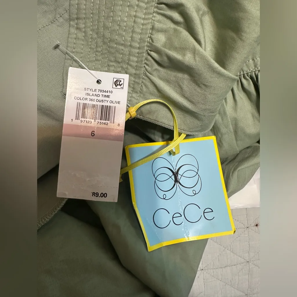 New with tags CeCe Women's Tie-Waist A-Line Midi Skirt Elegant Green Midi - Image 6